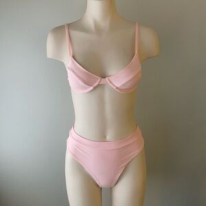 Princess Polly Cheeky Pink Push Up Bikini Skimpy Set Swim Swimwear Size 4 Small